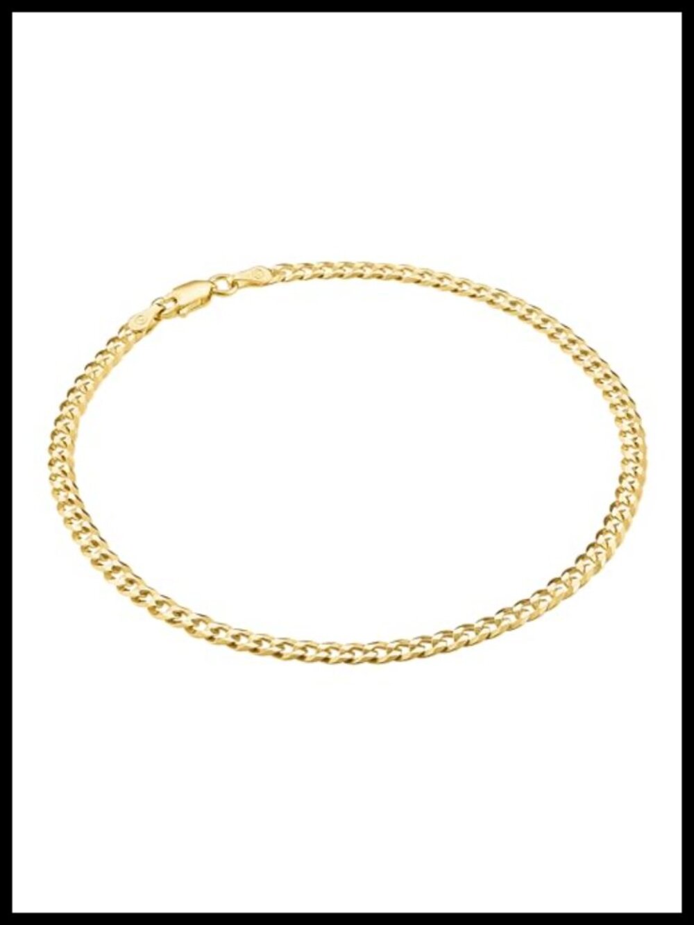 Gold Plated 925 Sterling Silver Anklet Chain Women 10 Inch Made in Italy